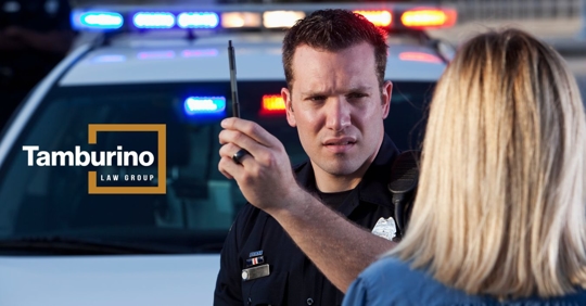 cop performs DWI field sobriety test